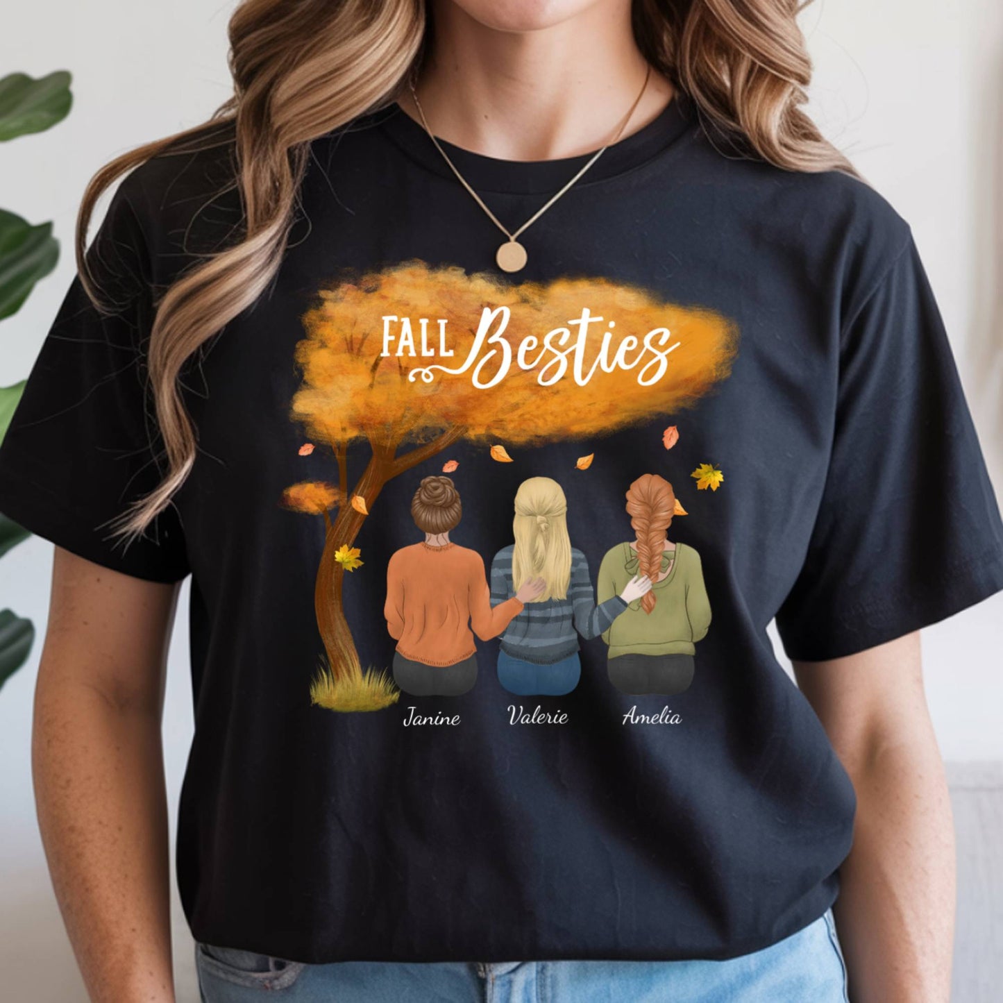 Fall Besties Shirt | Matching Best Friend Autumn T-Shirt | Cute Friendship Gift