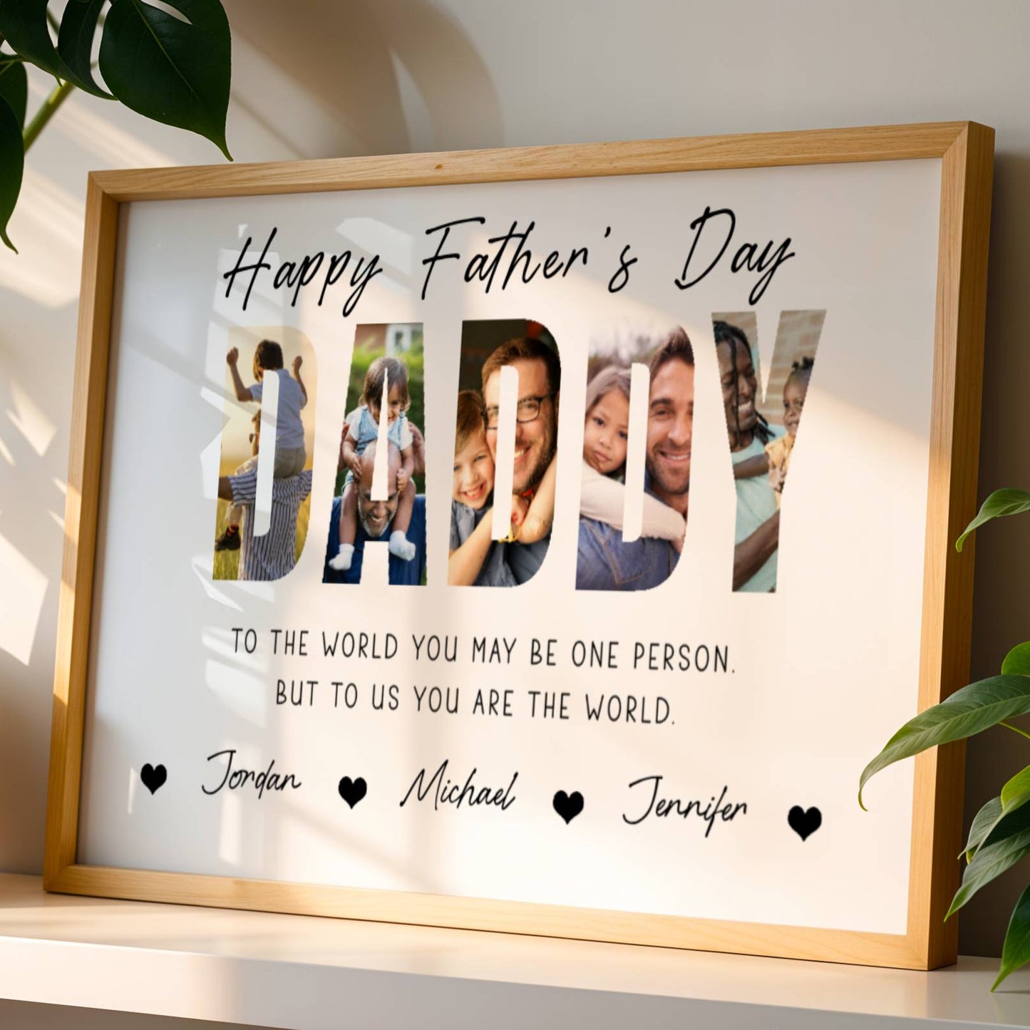 Custom Photo Happy Father's Day To Dad - Personalized Poster/Canvas Prints - Gift For Dad, Grandpa, Father's Day