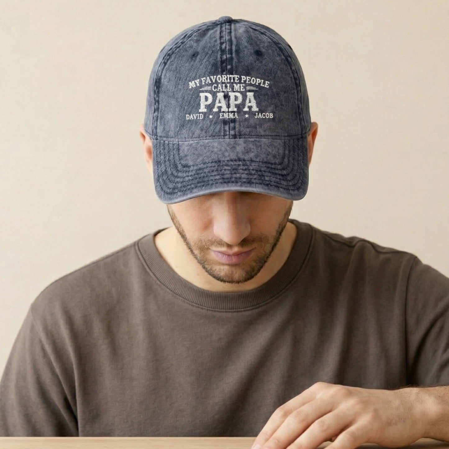 My Favorite People Call Me Papa Grandpa -Personalized Embroidered Custom Vintage
