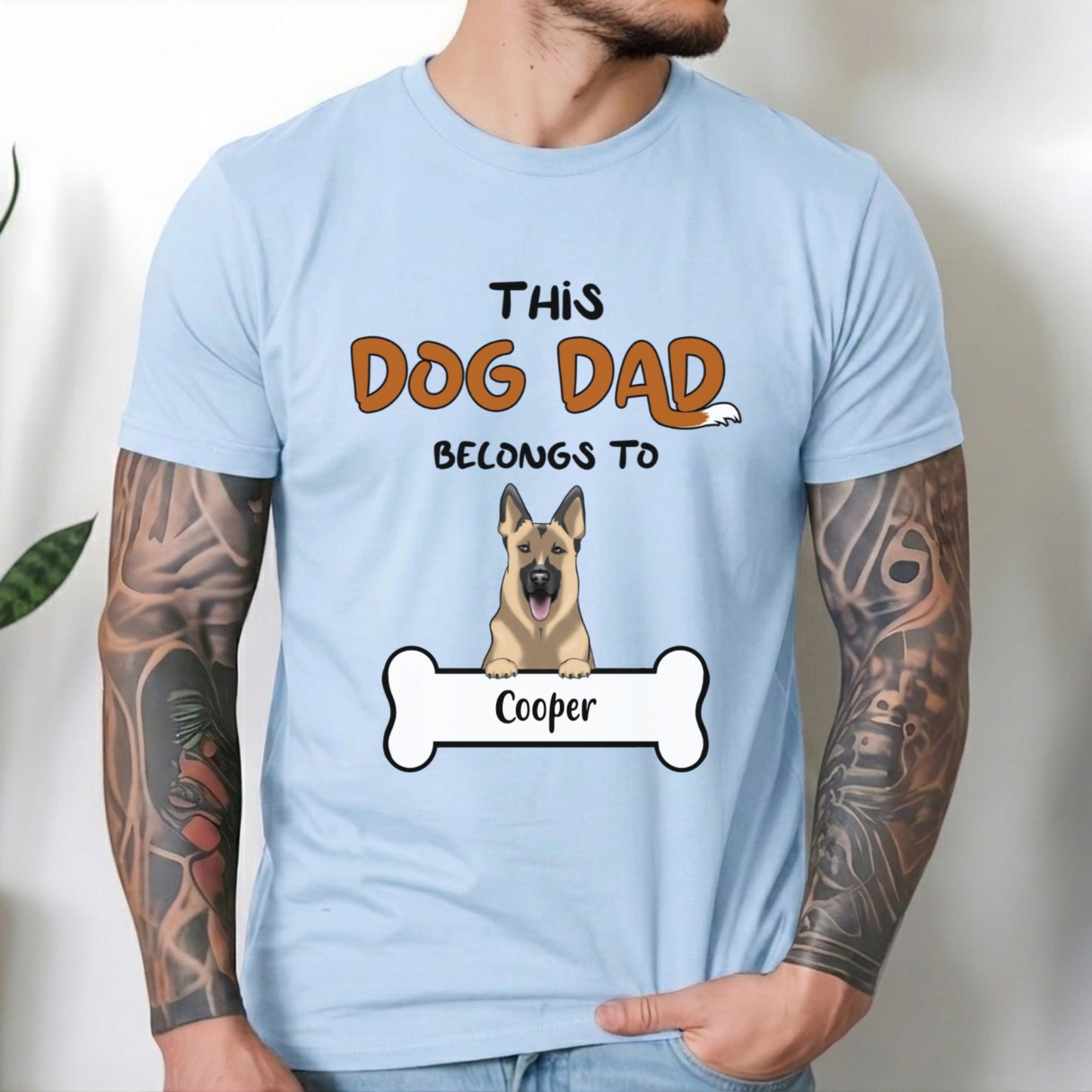 This Dog Dad belongs to - Personalized Unisex T-shirt, Hoodie, Sweatshirt - Custom Father's Day, Birthday Gift For Dog Owner & Lovers