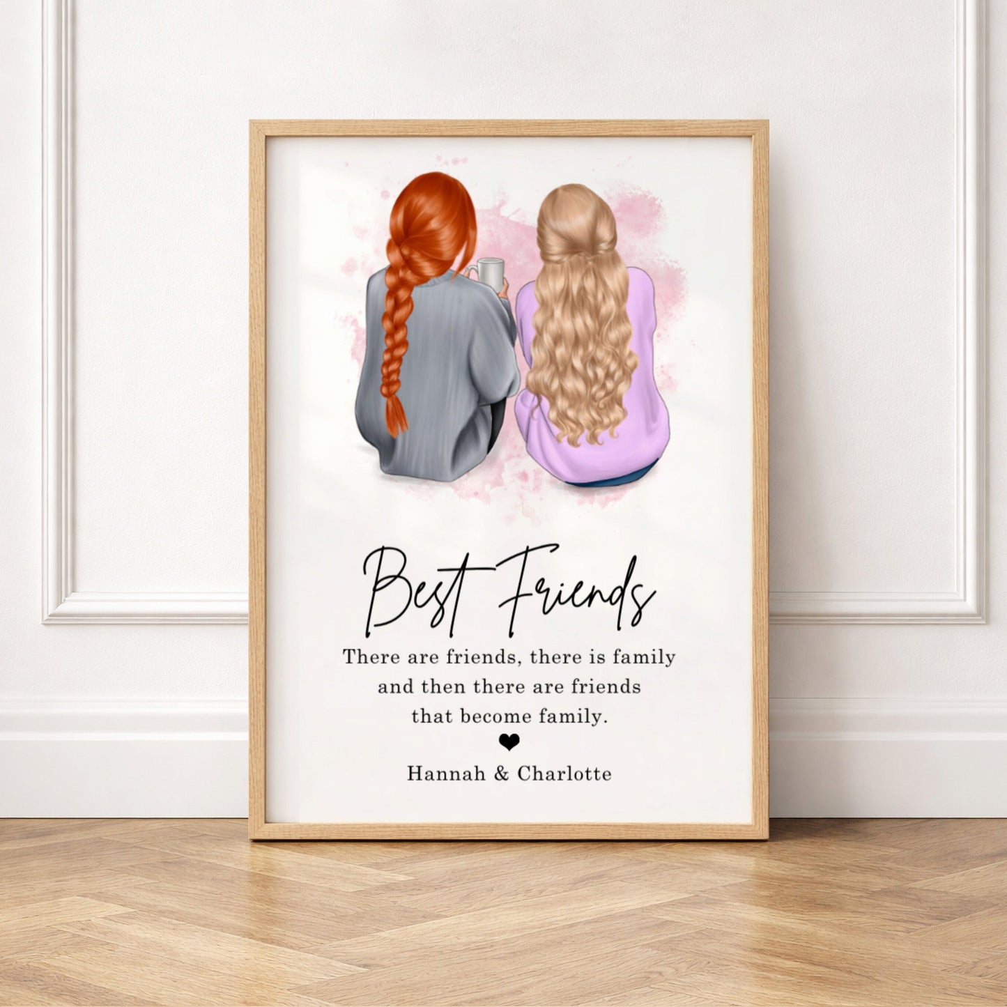 Personalized Best Friends Print | Custom Bestie Wall Art | Friendship Gift