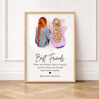 Personalized Best Friends Print | Custom Bestie Wall Art | Friendship Gift