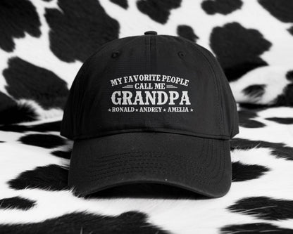 Personalized My Favorite People Call Me Hat | Custom Garment Washed Baseball Cap