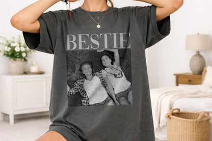 Custom Bestie Photo Shirt | Personalized Vintage Comfort Tee | BFF Gift