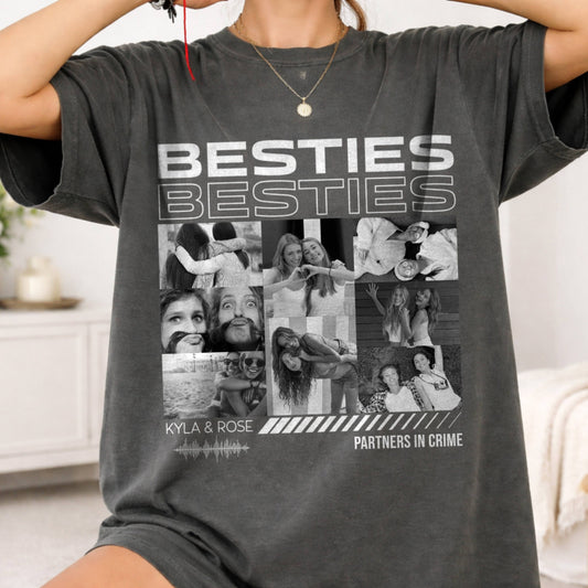 Custom Besties Photo Shirt | Personalized 90s Vintage Bootleg T-Shirt | BFF Birthday Gift