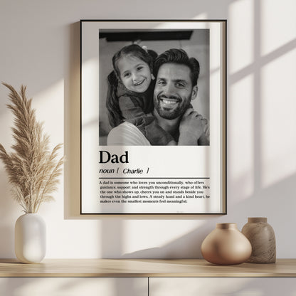 Personalized Dad Definition Print | Custom Photo Gift for Dad | Father’s Day Wall Art