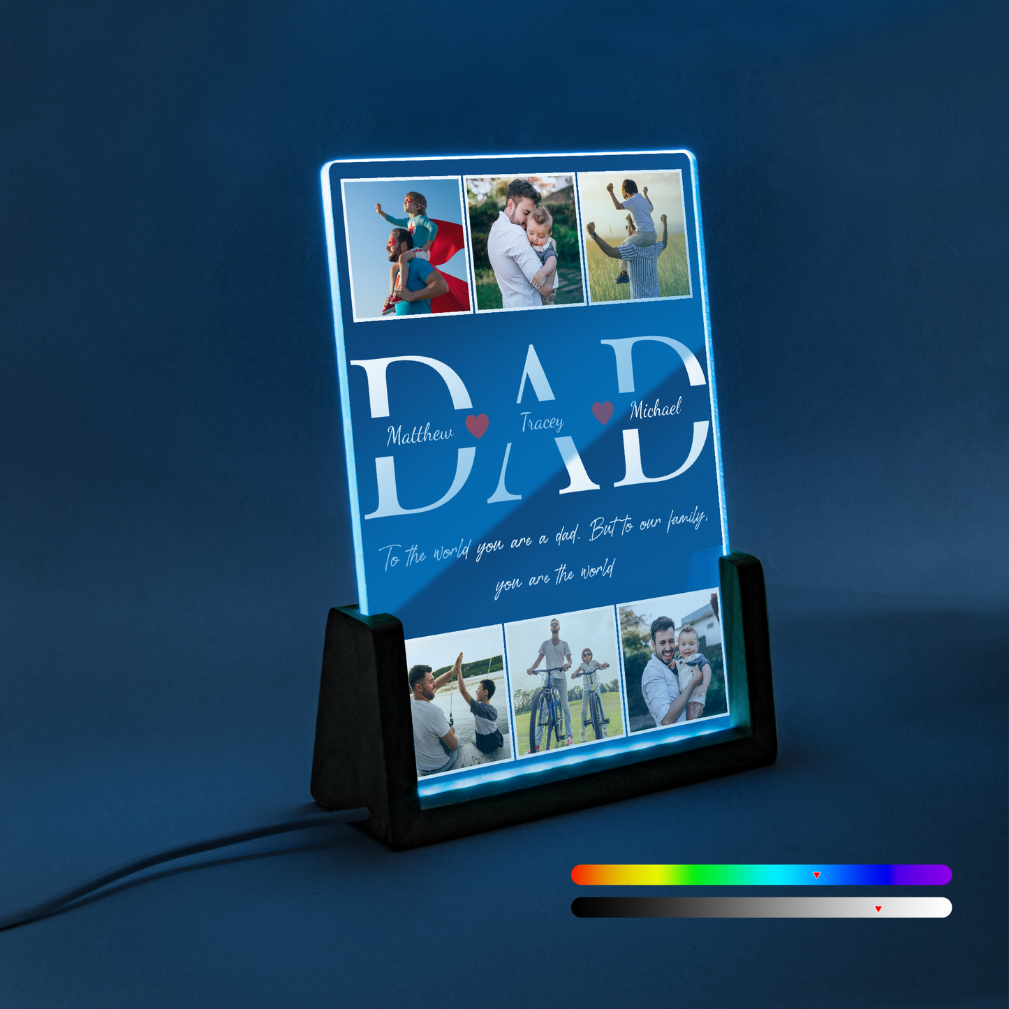 Best Dad Ever - Custom Photo DAD LED Night Light - Personalized Father's Day Gift for Dad, Papa, Grandpa, Daddy, Dada