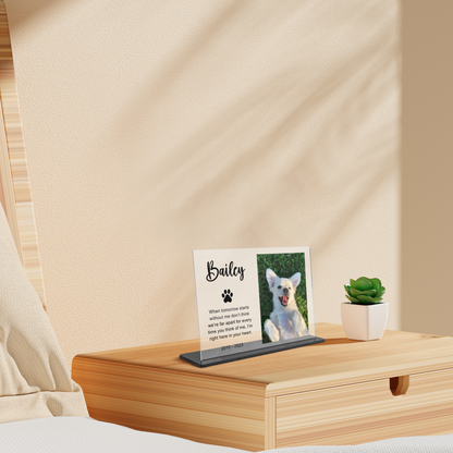 Memorial Plaque with Photo - Personalized Gifts for Pet Loss, Sympathy Gift for Cat, Dog and Any Other Animals | Custom Acrylic Plaque