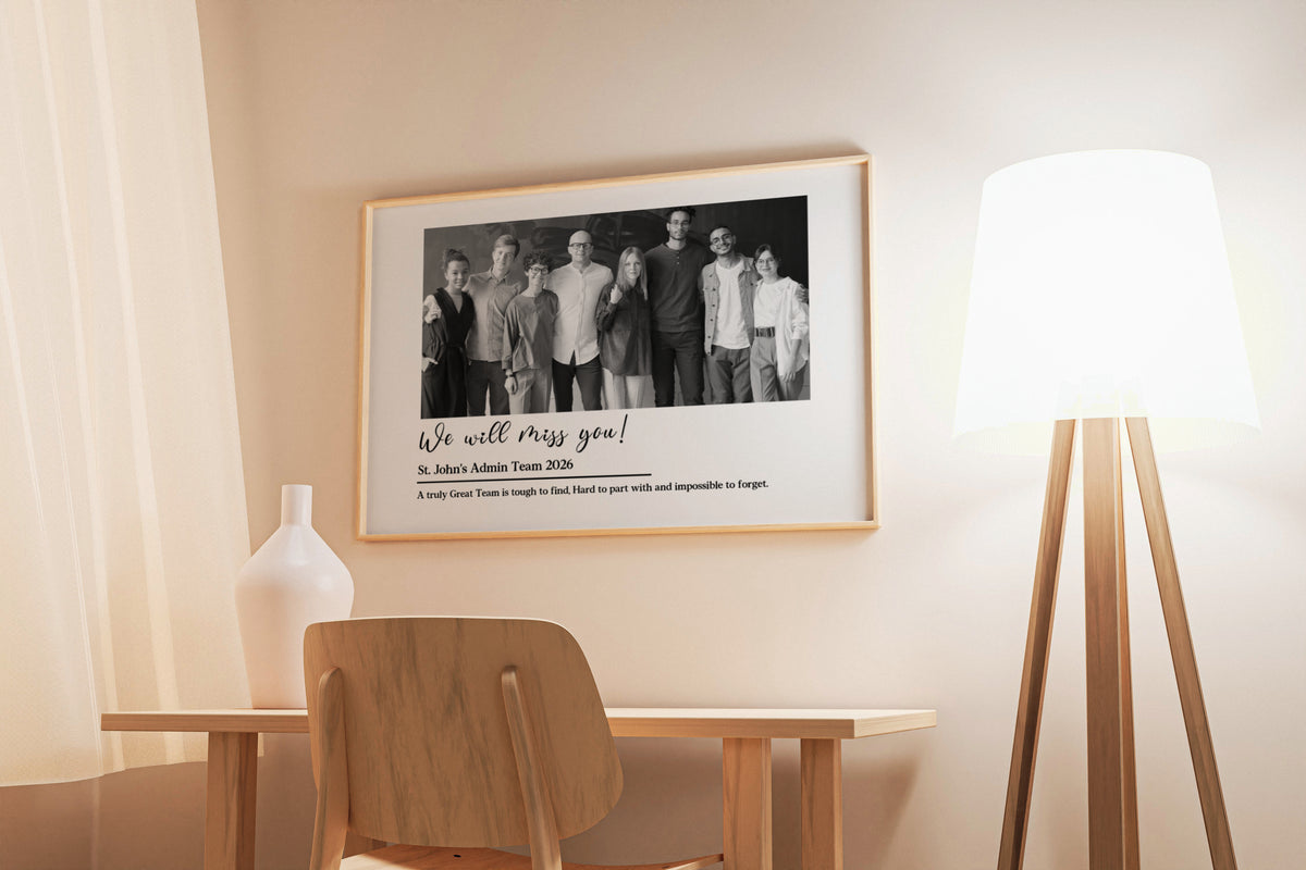 Personalized Work Leaving Gift Print | Custom Team Photo Keepsake | Retirement Gift