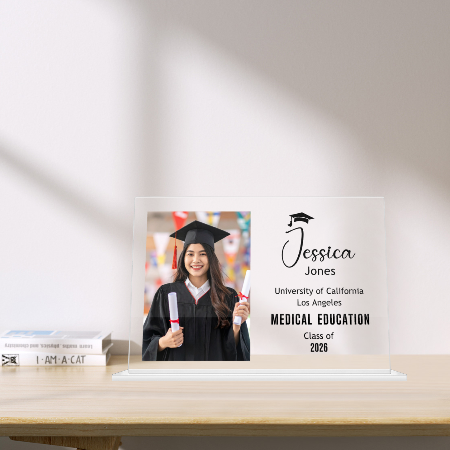 Custom Photo Graduation Gifts For Her/Him - Personalized Custom Horizontal Acrylic Plaque - Senior, Class of 2025 Graduate, Grandson, Granddaughter, Daughter, Son, Best Friends