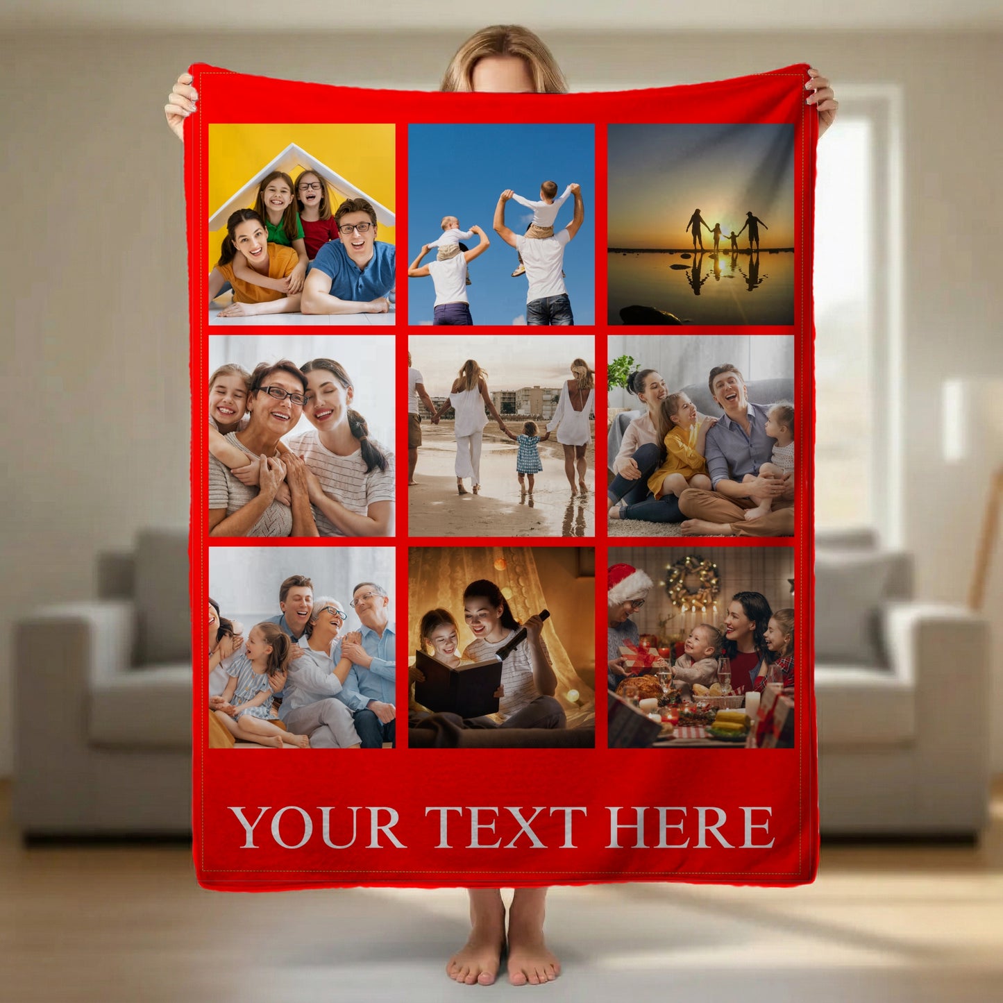 Custom Photo Blanket Grandma, Personalized Picture for Grandma