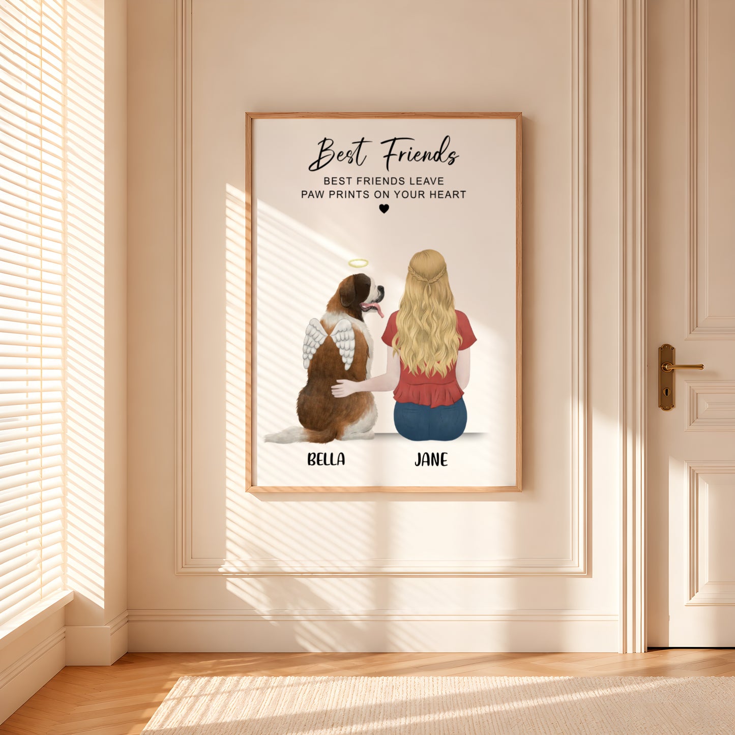 Personalized Pet & Owner Print | Custom Pet Portrait Wall Art | Gift for Dog Mom & Dad
