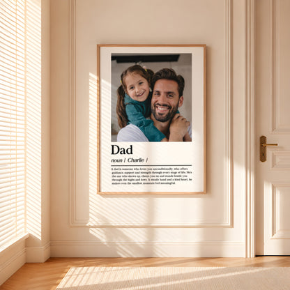Personalized Dad Definition Print | Custom Photo Gift for Dad | Father’s Day Wall Art