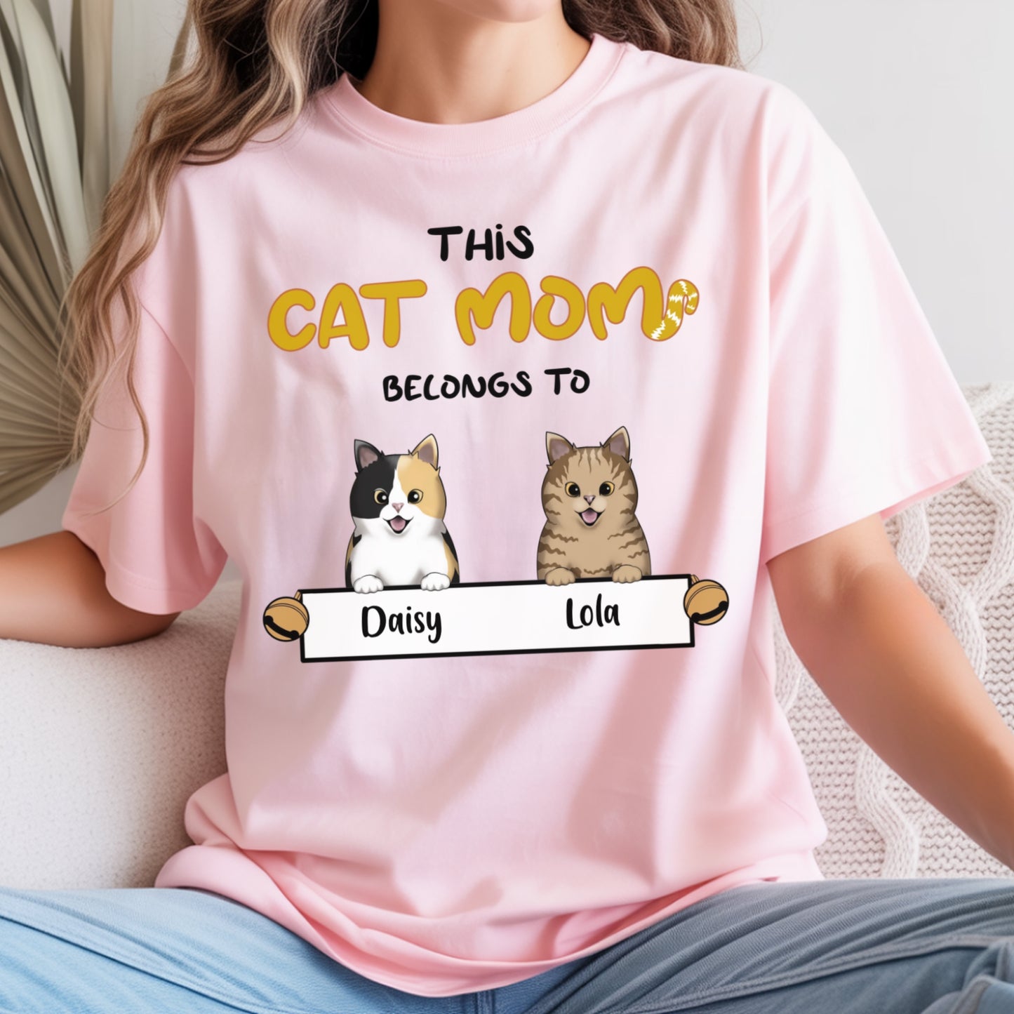 This Cat Mom belongs to - Personalized Custom T Shirt - Birthday, Loving, Funny Gift For Cat Mom, Cat Owner, Cat Lovers