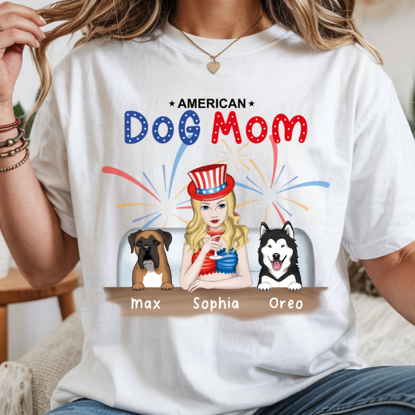 American Dog Mom Shirt - Independence Day Tees 4th of July
