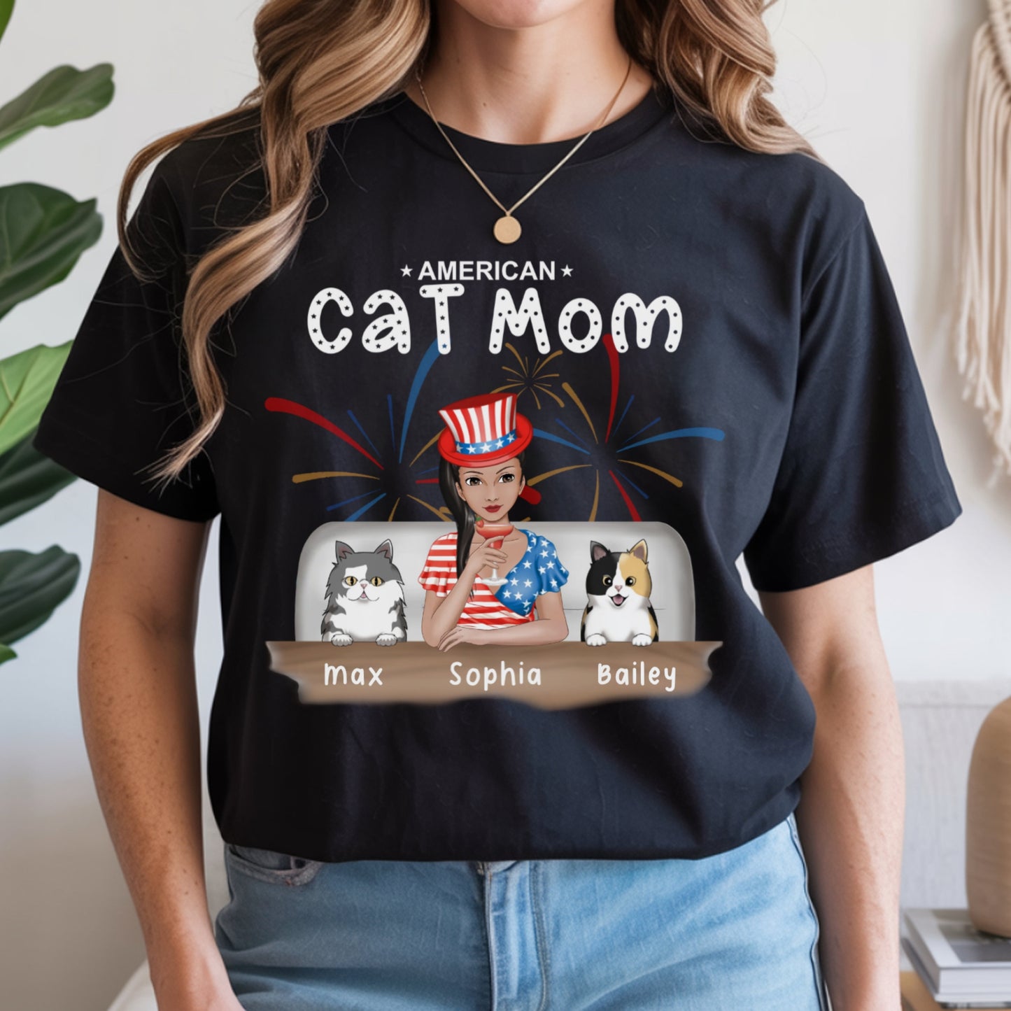 American Cat Mom Shirt - Independence Day Tees 4th of July