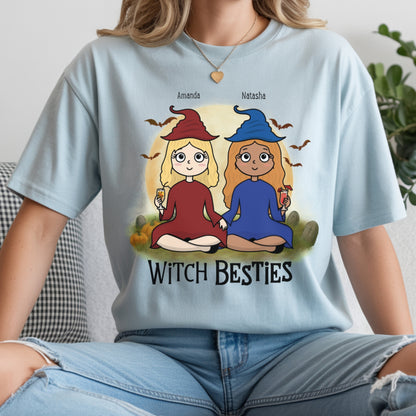 Personalized Bestie Witch Shirt | Custom Matching Halloween T-Shirt for Friends