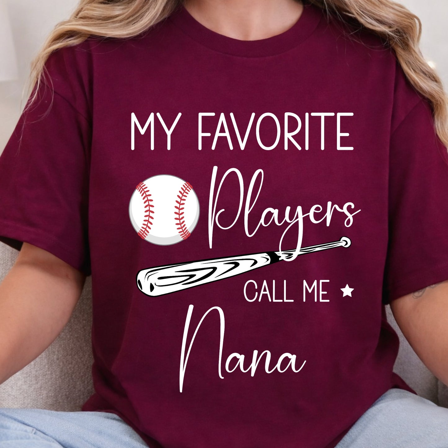 My Favorite Player Calls Me Grandma - Personalized Custom T Shirt - Birthday, Loving, Funny Gift for Grandma/Nana/Mimi, Mom, Wife, Grandparent