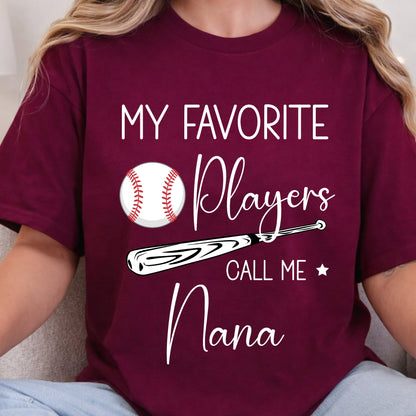 My Favorite Player Calls Me Grandma - Personalized Custom T Shirt - Birthday, Loving, Funny Gift for Grandma/Nana/Mimi, Mom, Wife, Grandparent