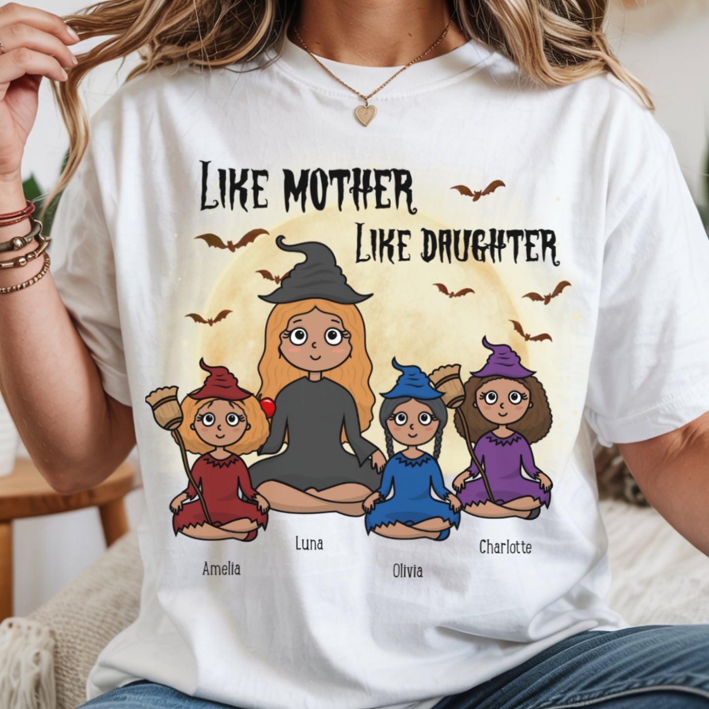 Personalized Like Mother Like Daughter Witch Halloween Shirt | Custom Matching Mom Daughter Tee