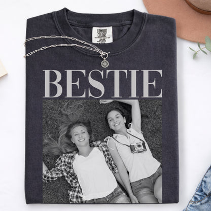 Custom Bestie Photo Shirt | Personalized Vintage Comfort Tee | BFF Gift