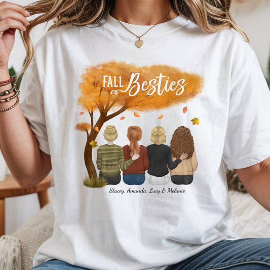 Fall Besties Shirt | Matching Best Friend Autumn T-Shirt | Cute Friendship Gift