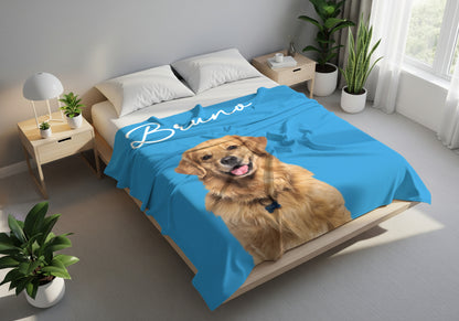 Custom Pet Photo Blanket | Personalized Cat & Dog Lover Gift | Pet Mom & Dad