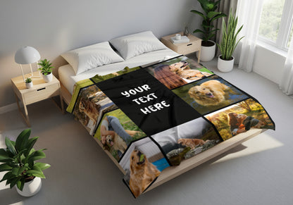 Personalized Dog Photo Blanket | Custom Pet Picture Throw | Dog Mom & Dad Gift