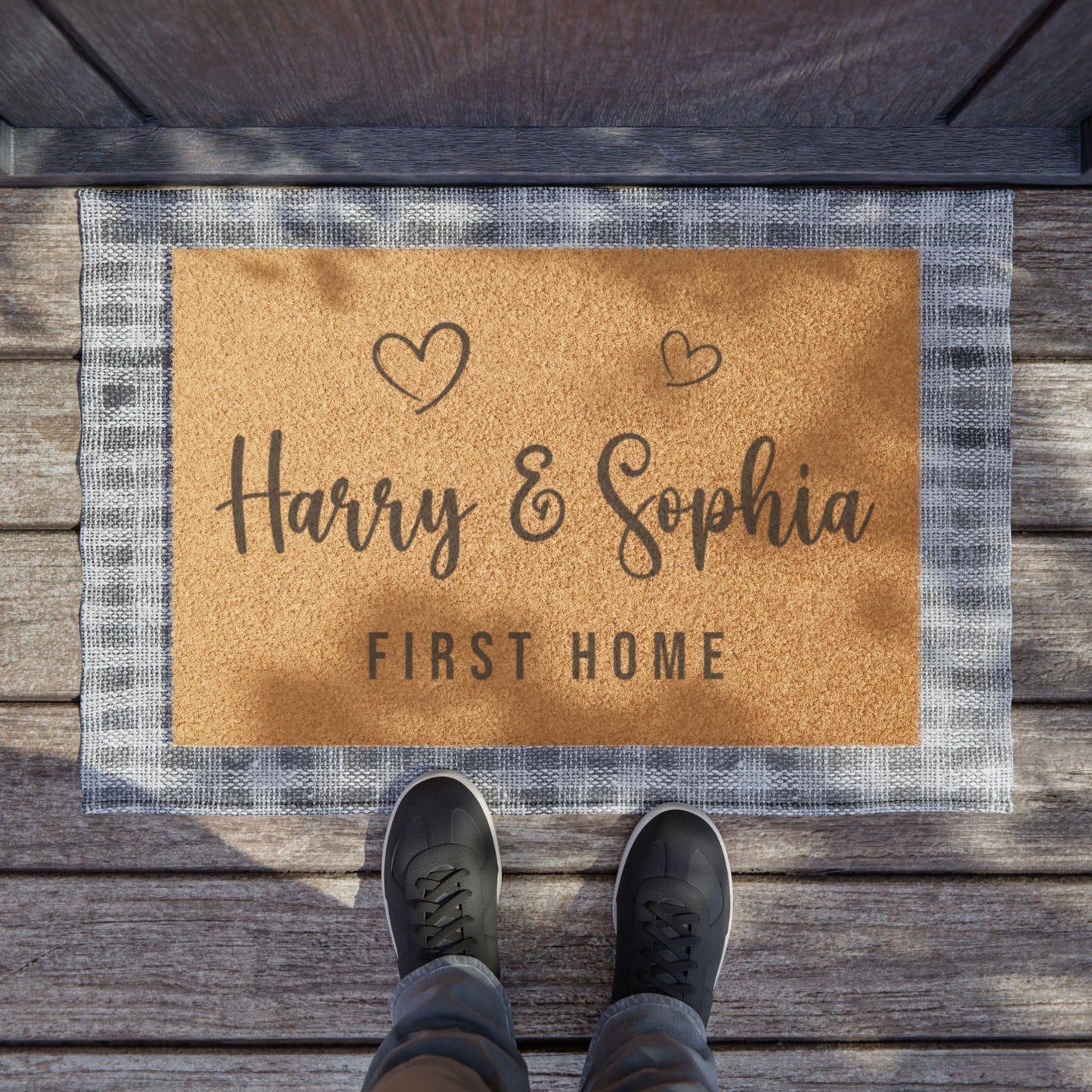 Personalized Front Door Doormat | Custom Printed Mat | First Home Couple Gift