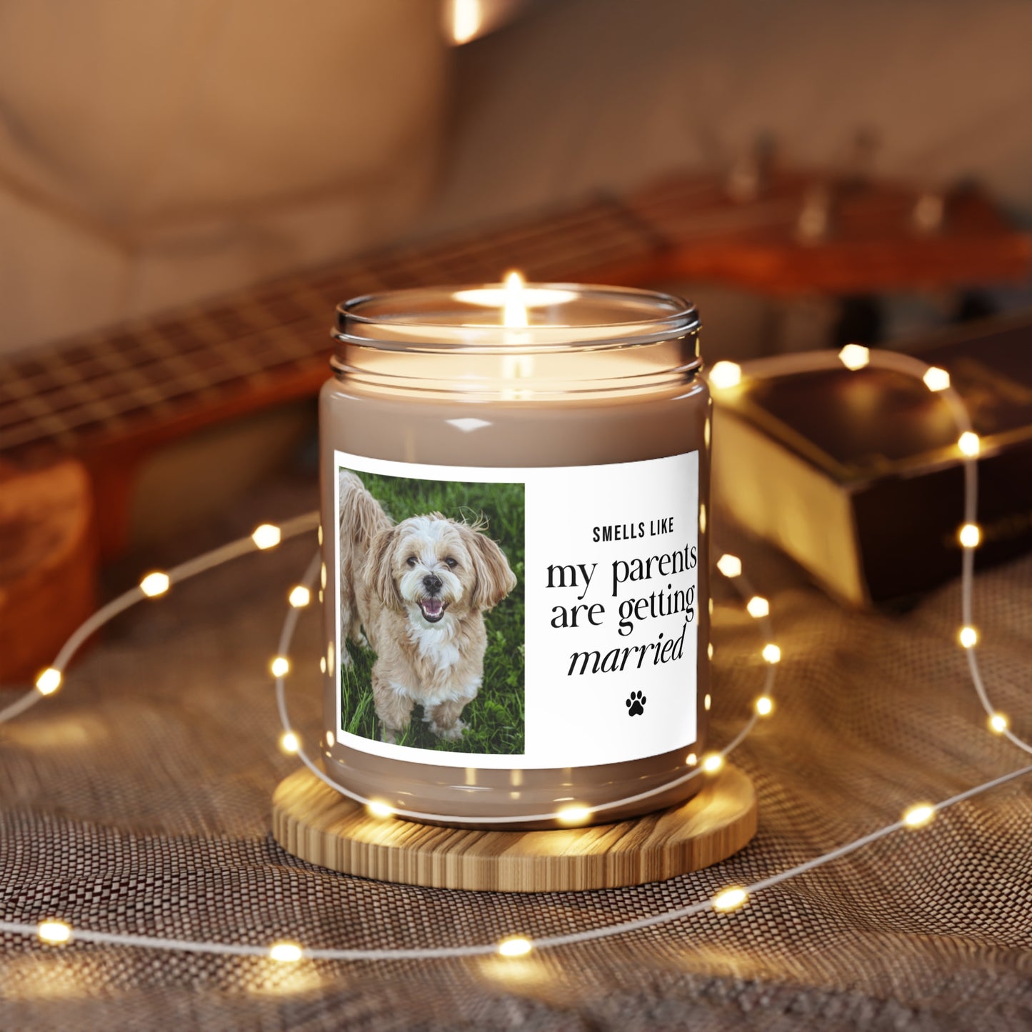Custom Engagement Pet Candle | Personalized Dog Engagement Gift for Couples