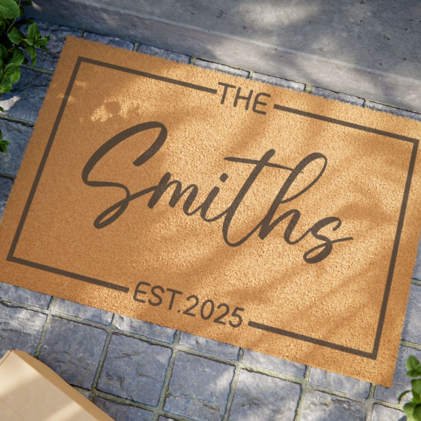 Custom Family Name Coir Welcome Doormat | Personalized Front Door Mat