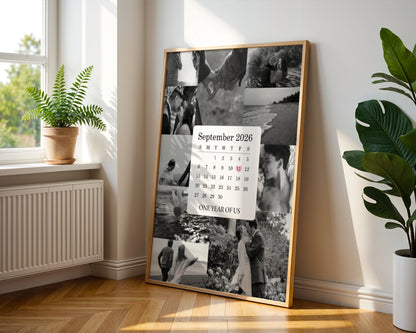 Editable Photo Collage Calendar Canva Template | Anniversary Gift for Boyfriend | Digital Download
