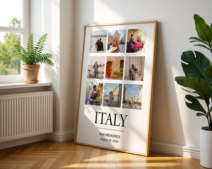 Personalized Travel Photo Collage Print | Custom Holiday Memory Wall Art | Travel Gift