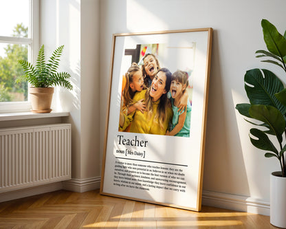 Personalized Teacher Photo Print | Custom Definition Wall Art | End of Term Gift from Students