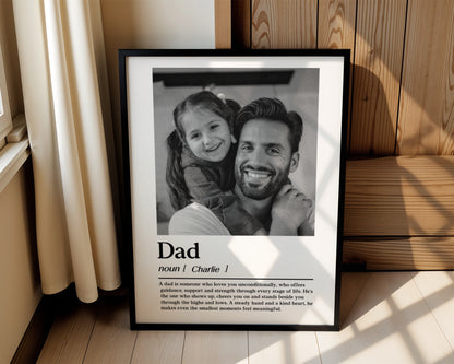 Personalized Dad Definition Print | Custom Photo Gift for Dad | Father’s Day Wall Art