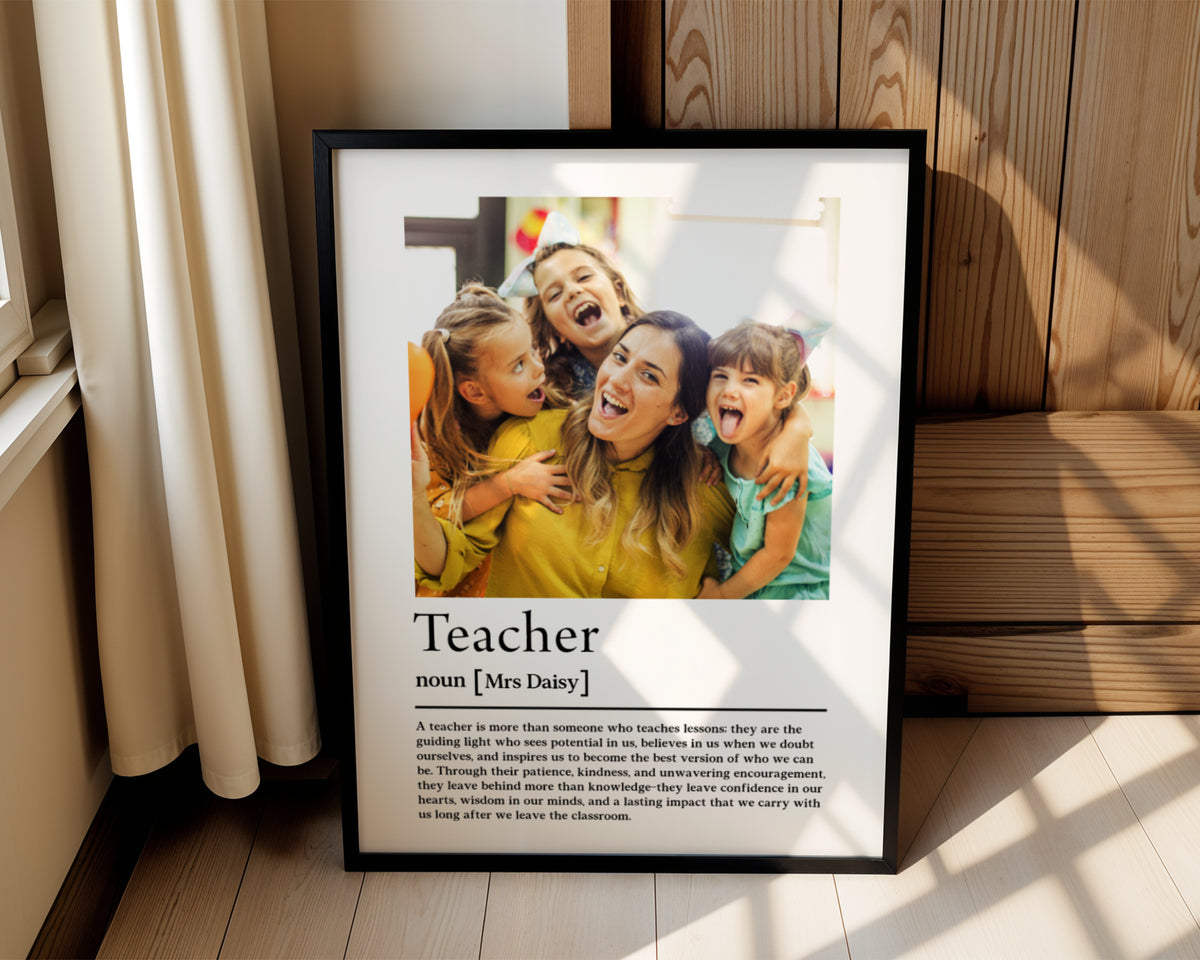 Personalized Teacher Photo Print | Custom Definition Wall Art | End of Term Gift from Students