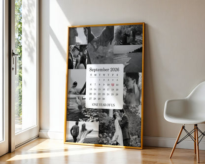 Editable Photo Collage Calendar Canva Template | Anniversary Gift for Boyfriend | Digital Download