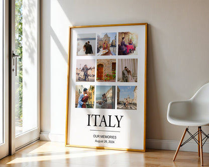 Personalized Travel Photo Collage Print | Custom Holiday Memory Wall Art | Travel Gift