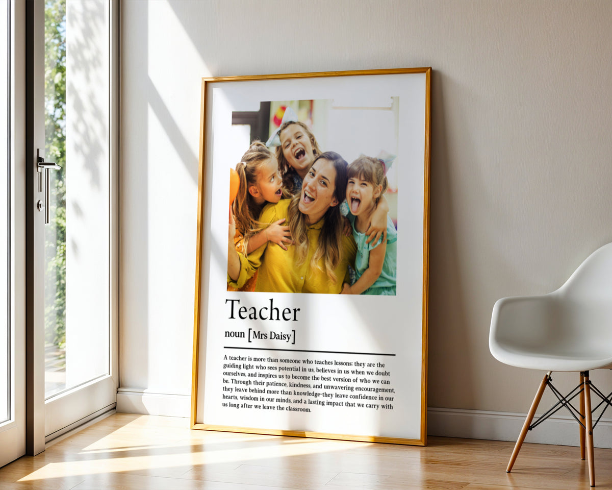 Personalized Teacher Photo Print | Custom Definition Wall Art | End of Term Gift from Students