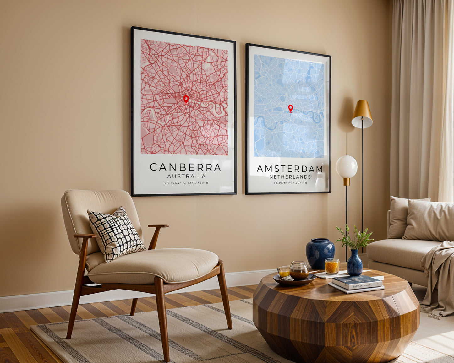Personalized Map Print Custom Map Wall Art Framed Poster