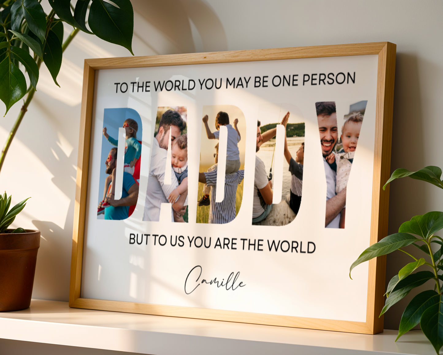Custom Photo Daddy Photo Collage - Personalized Poster/Canvas Prints - Father's Day Gift For Dad, Daddy