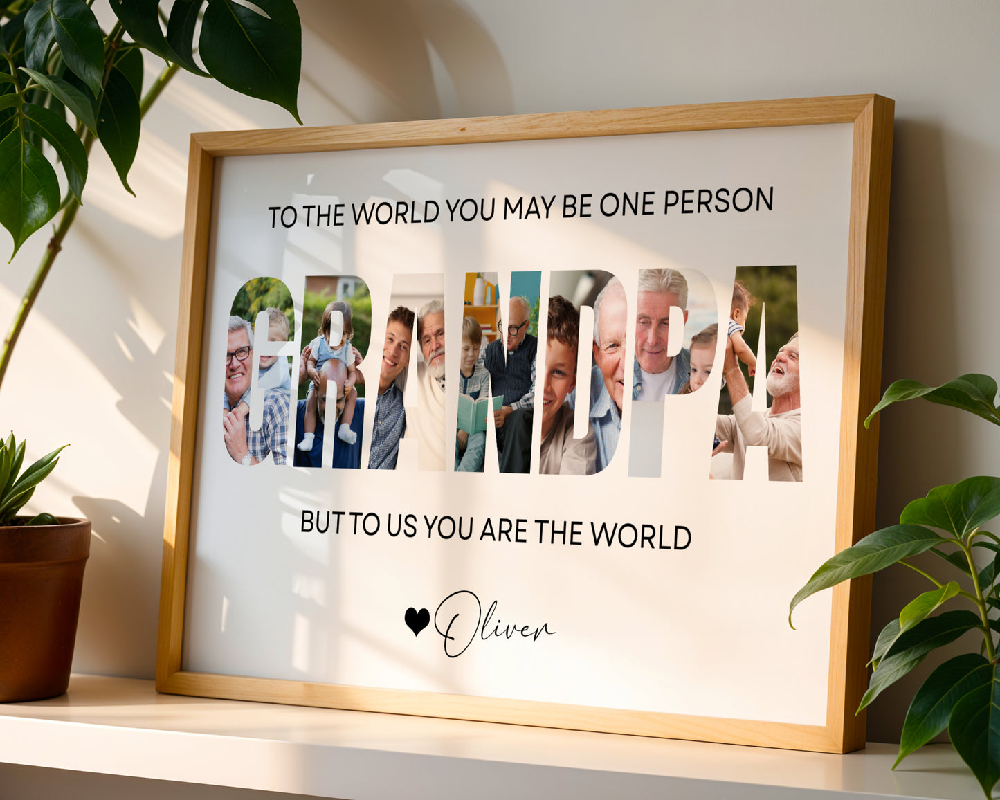 Custom Photo Grandpa Photo Collage - Personalized Poster/Canvas Prints - Father's Day Gift For Grandpa