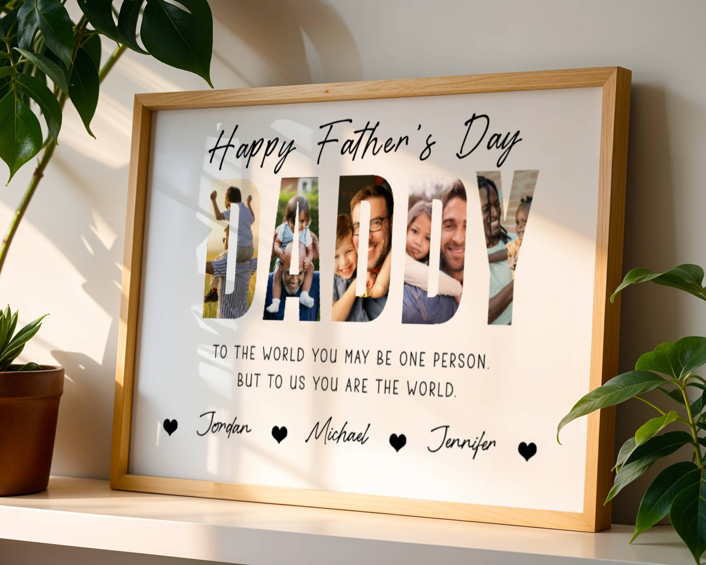 Custom Photo Happy Father's Day To Dad - Personalized Poster/Canvas Prints - Gift For Dad, Grandpa, Father's Day
