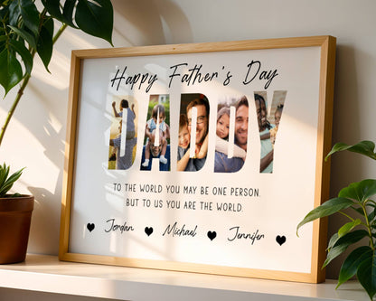 Custom Photo Happy Father's Day To Dad - Personalized Poster/Canvas Prints - Gift For Dad, Grandpa, Father's Day