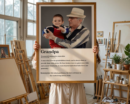 Custom Photo Grandpa Definition - Personalized Poster/Canvas Prints - Father's Day Gift For Grandpa, Grandfather