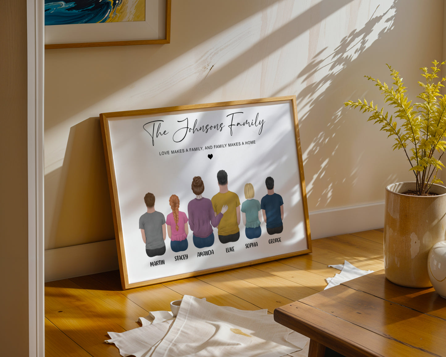 Personalized Family Portrait Print | Custom Family Wall Art | Gift for Mom & Dad