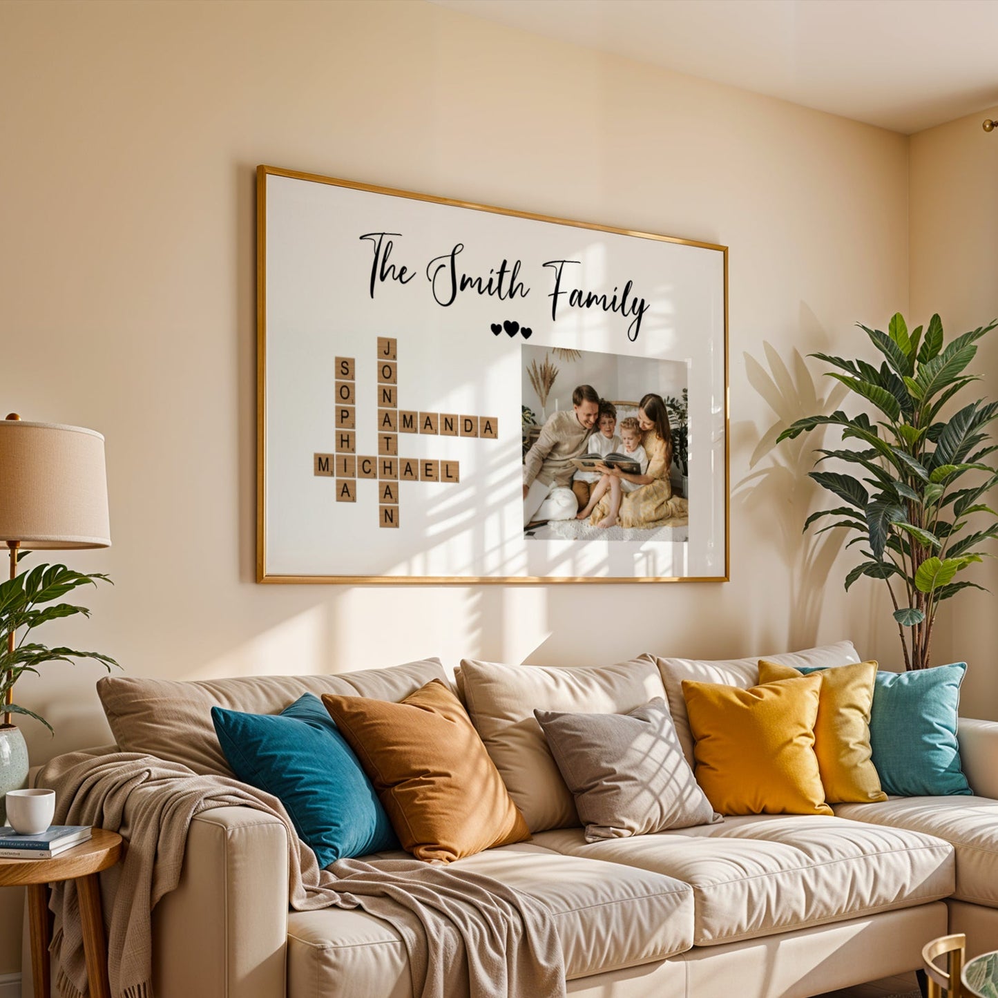 Personalized Family Crossword Photo Poster | Custom Make Your Own Family Wall Art Gift