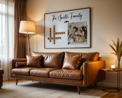Personalized Family Crossword Photo Poster | Custom Make Your Own Family Wall Art Gift