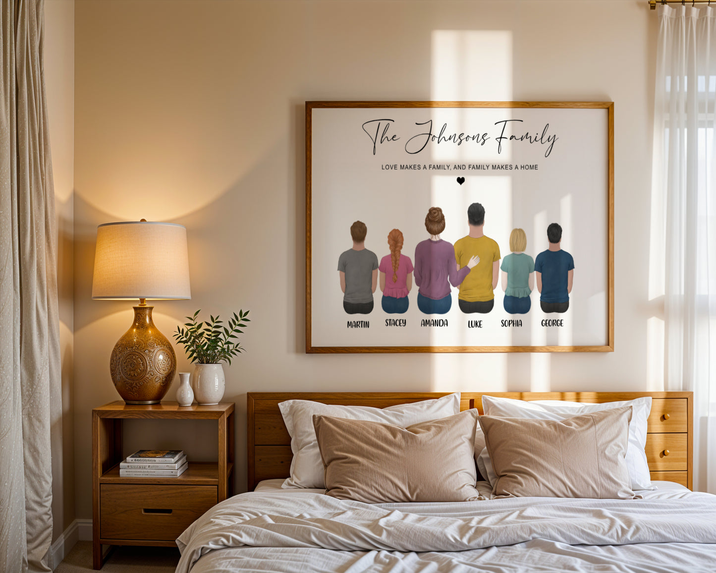 Personalized Family Portrait Print | Custom Family Wall Art | Gift for Mom & Dad
