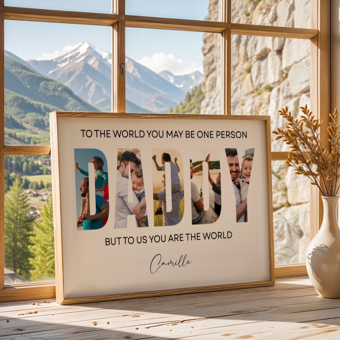 Custom Photo Daddy Photo Collage - Personalized Poster/Canvas Prints - Father's Day Gift For Dad, Daddy